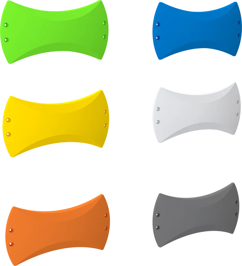 Badge color options: green, blue, yellow, white, orange, grey