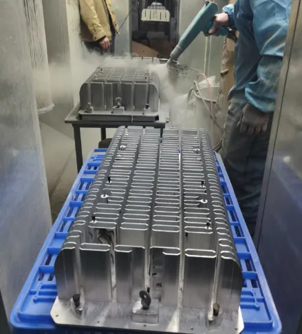Powder coating a heatsink