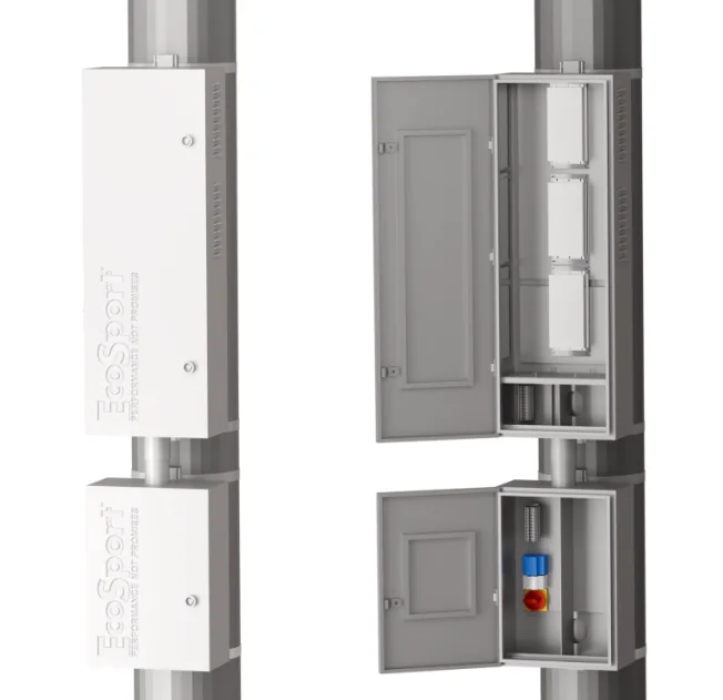 ECO NXS Failsafe cabinets on a pole, closed and open