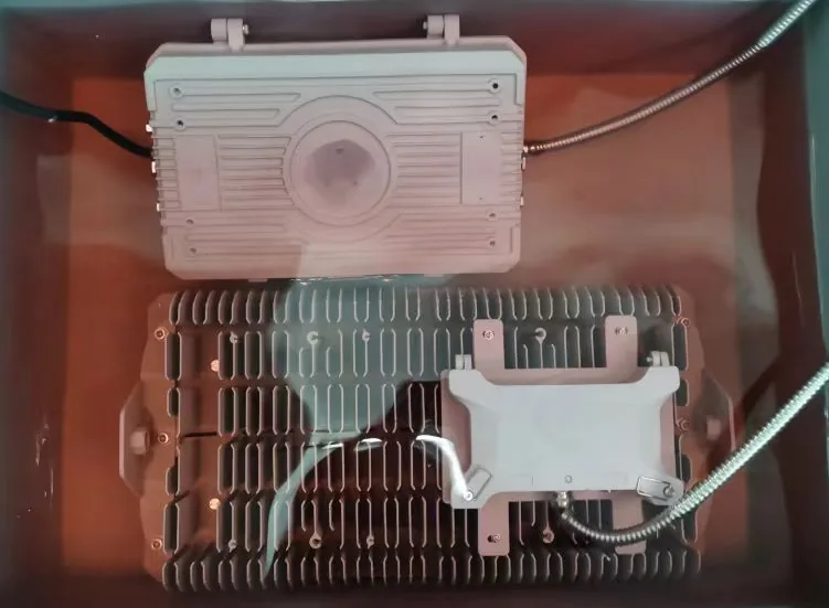 Fixture submerged in a soak tank