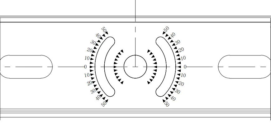 Center scale on the yoke bracket for left/right adjustment