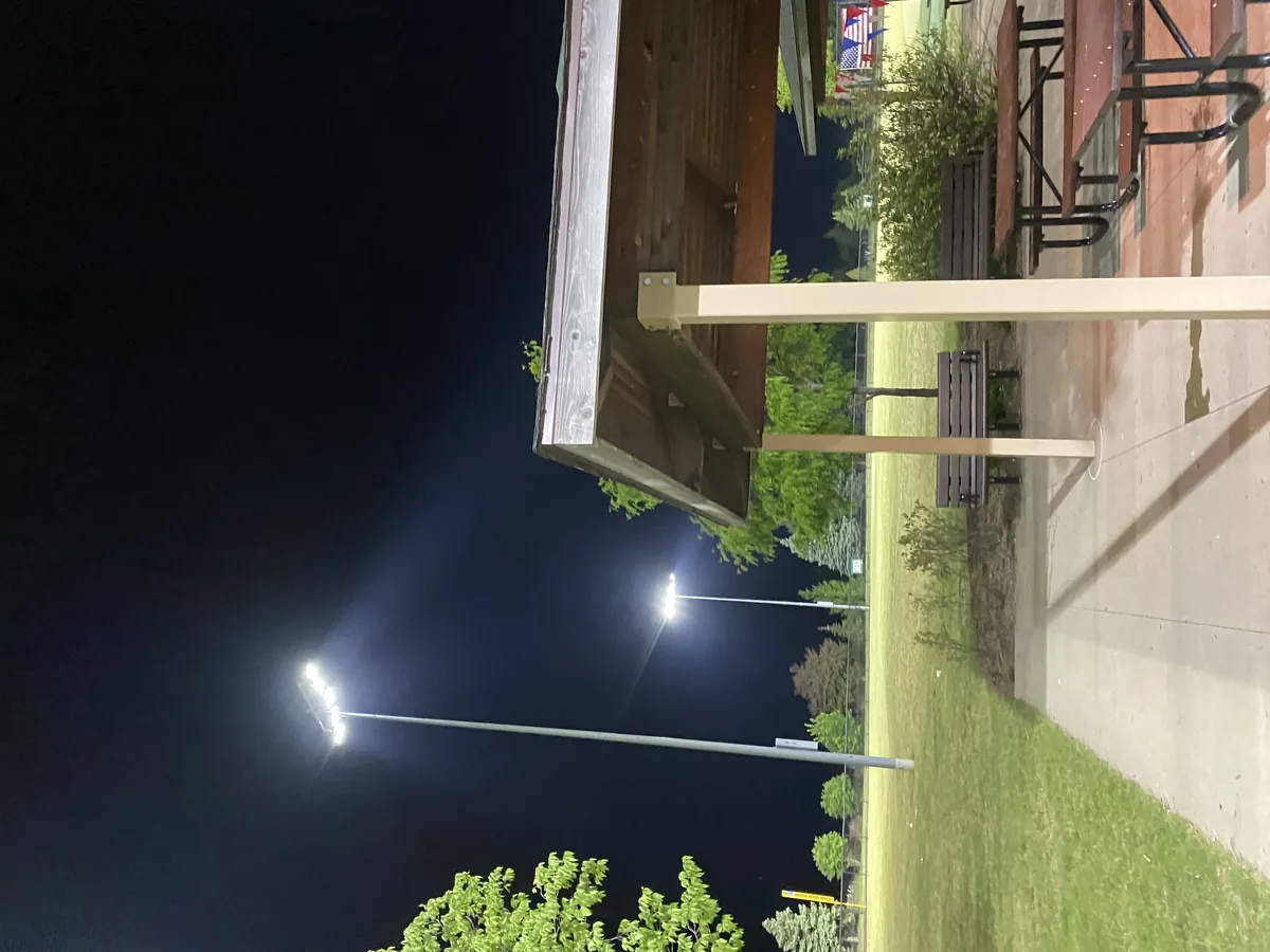 Retrofitted field at night