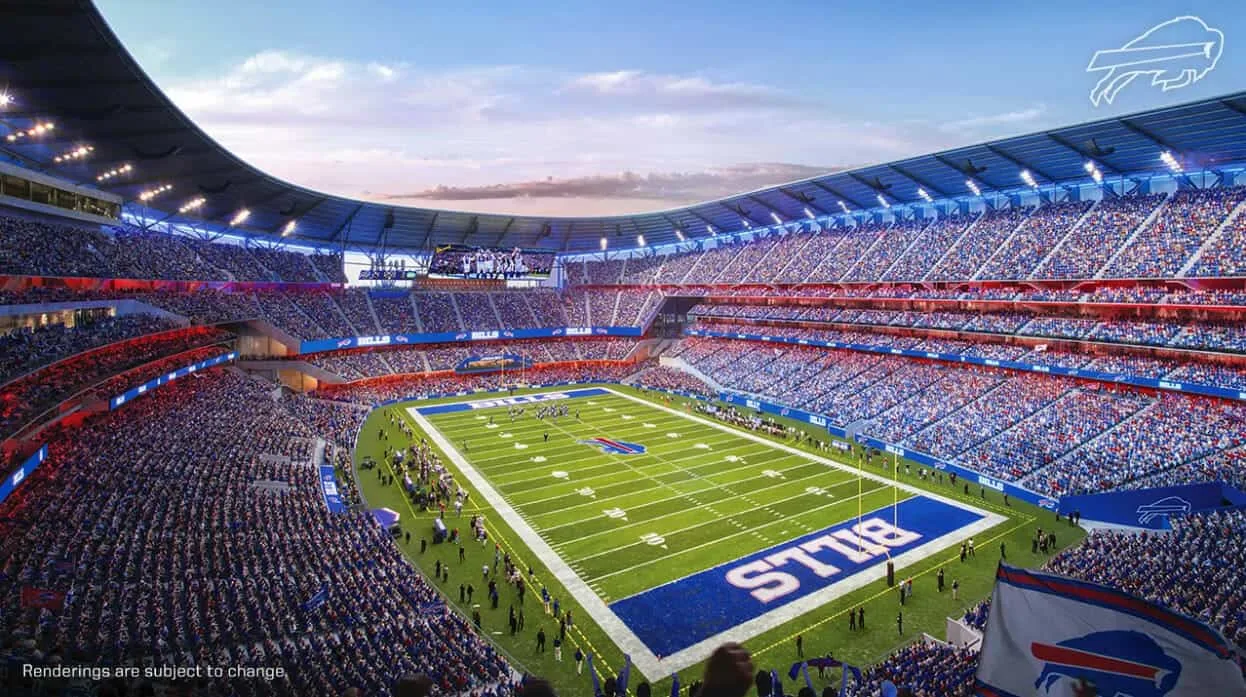 NFL stadium under lights