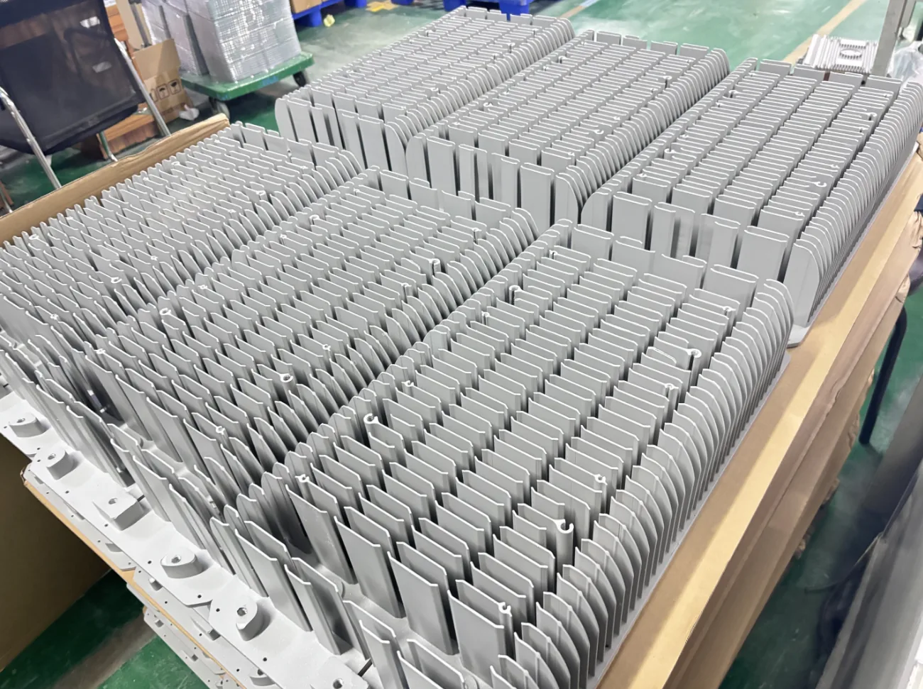 Finished Apollo heatsinks on pallets