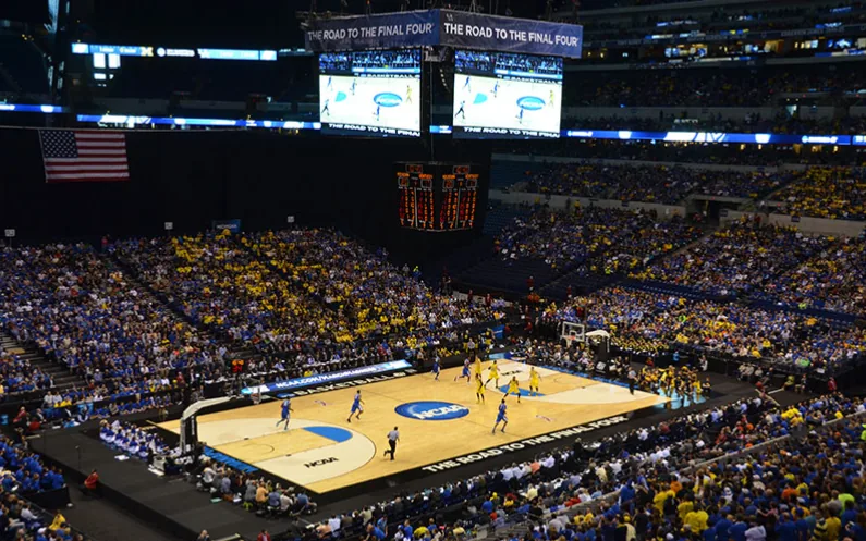 College basketball arena